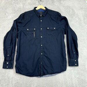 INC International Concepts Shirt Mens XL Blue Snap Gorpcore Gorp Utility Hiking